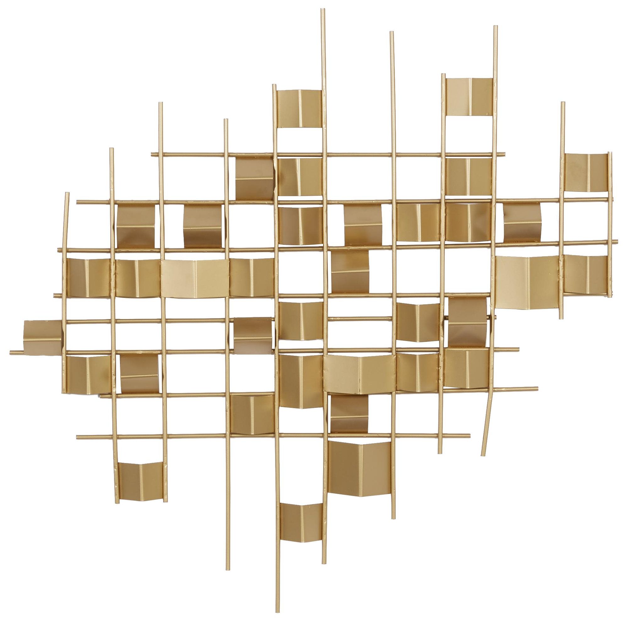 Image 2 Gold Metal Contemporary Wall Decor, 32" x 2" x 32"