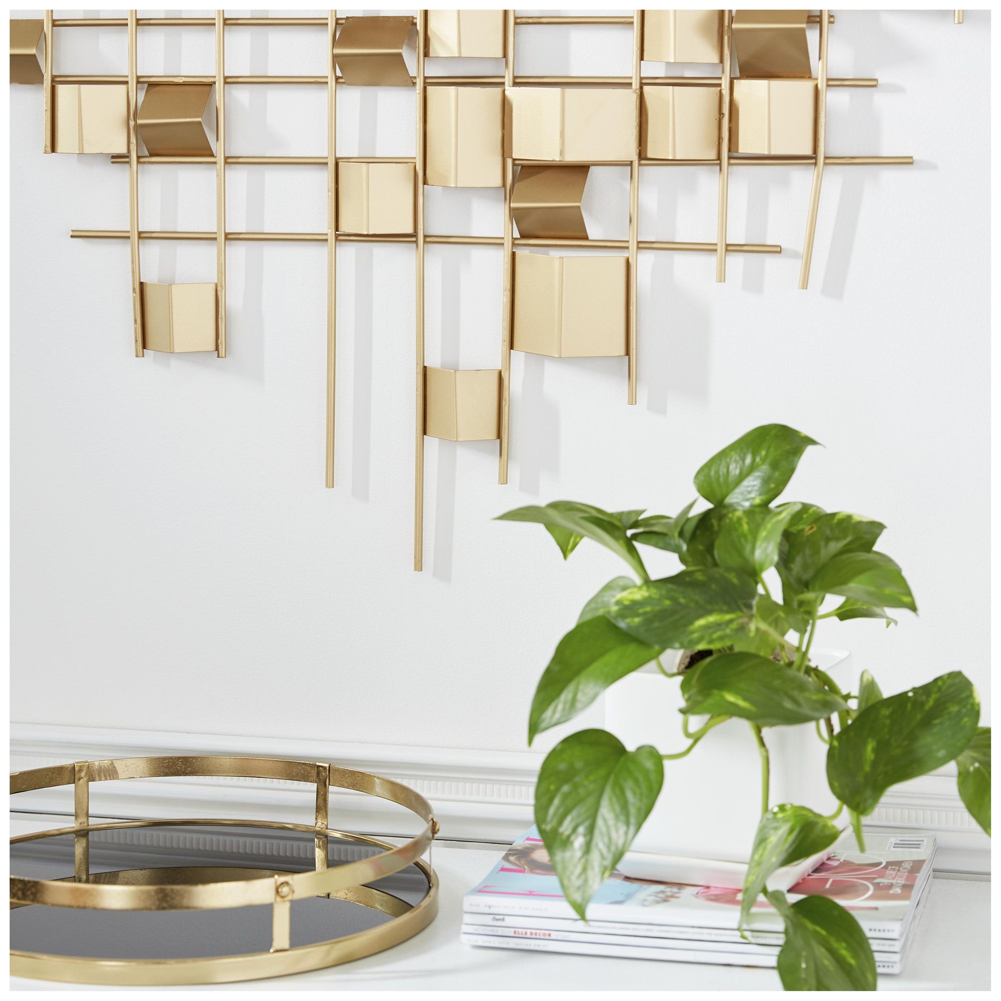 Image 3 Gold Metal Contemporary Wall Decor, 32" x 2" x 32" more views