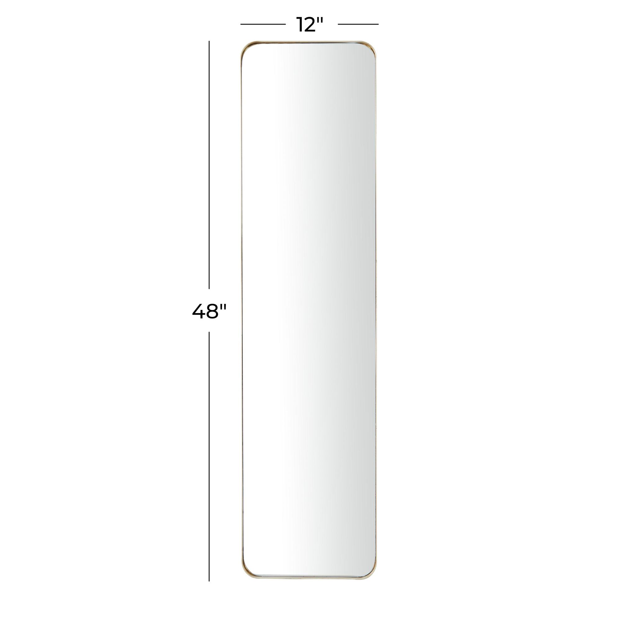 Image 6 Gold Metal Contemporary Wall Mirror, 12" x 2" x 48" more views