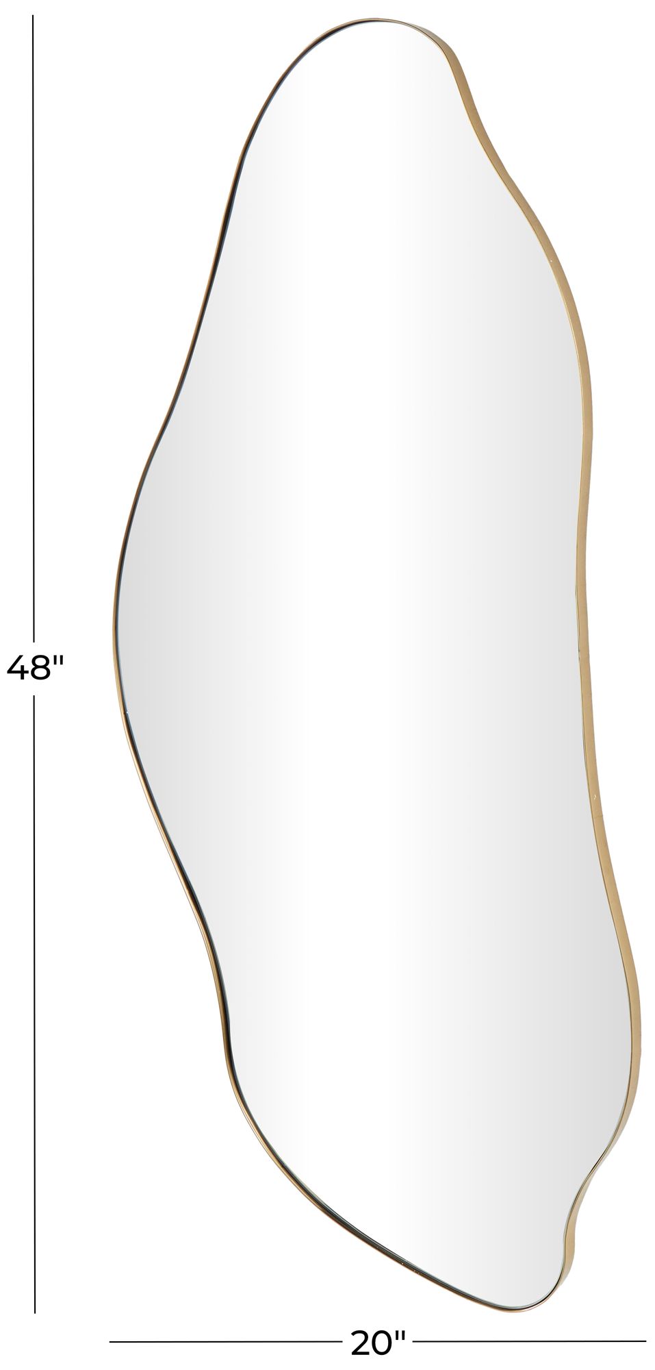 Image 7 Gold Metal Contemporary Wall Mirror, 20" x 1" x 48" more views