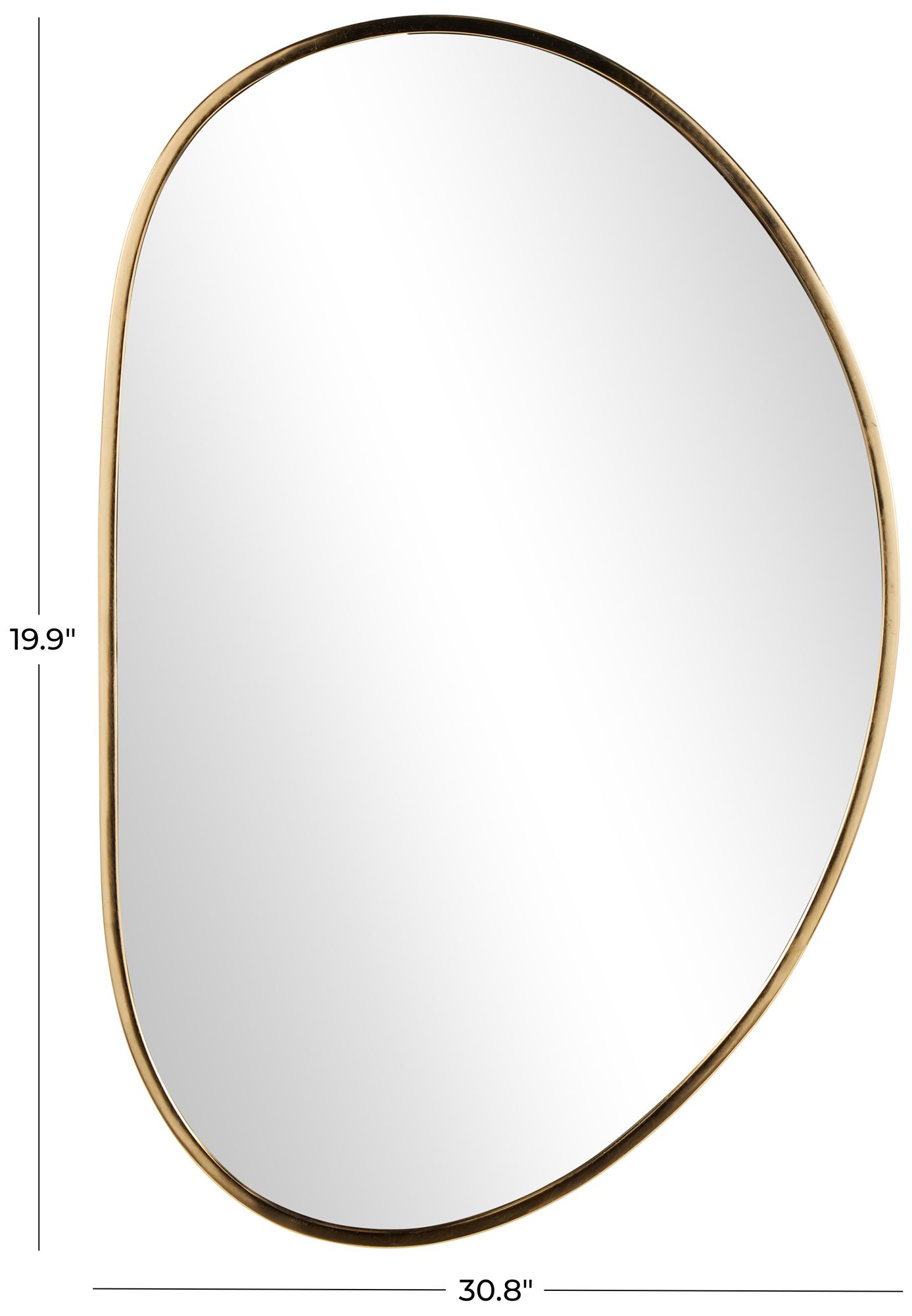 Image 7 Gold Metal Contemporary Wall Mirror, 31" x 1" x 20" more views