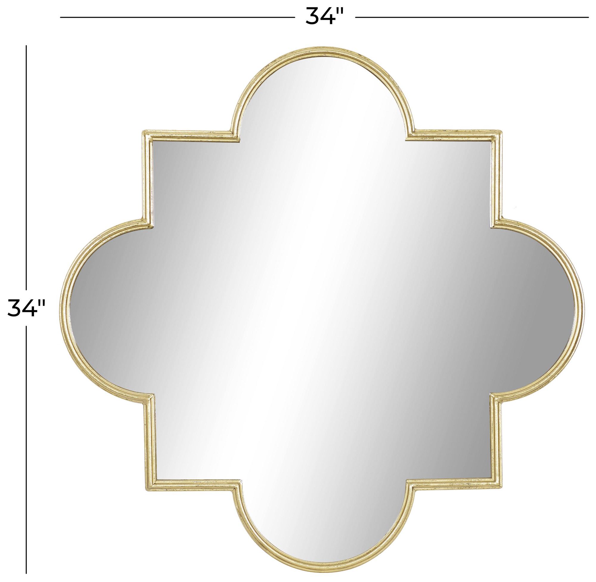 Image 6 Gold Metal Contemporary Wall Mirror, 34" x 1" x 34" more views