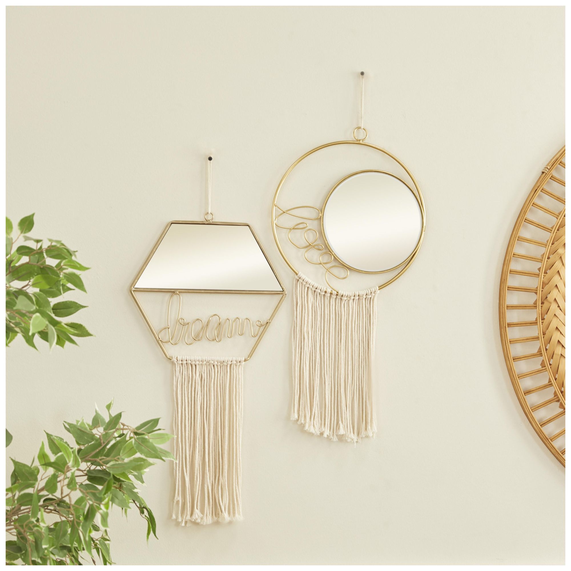 Image 6 Gold Metal Contemporary Wall Mirror, S/2 27", 28"H more views