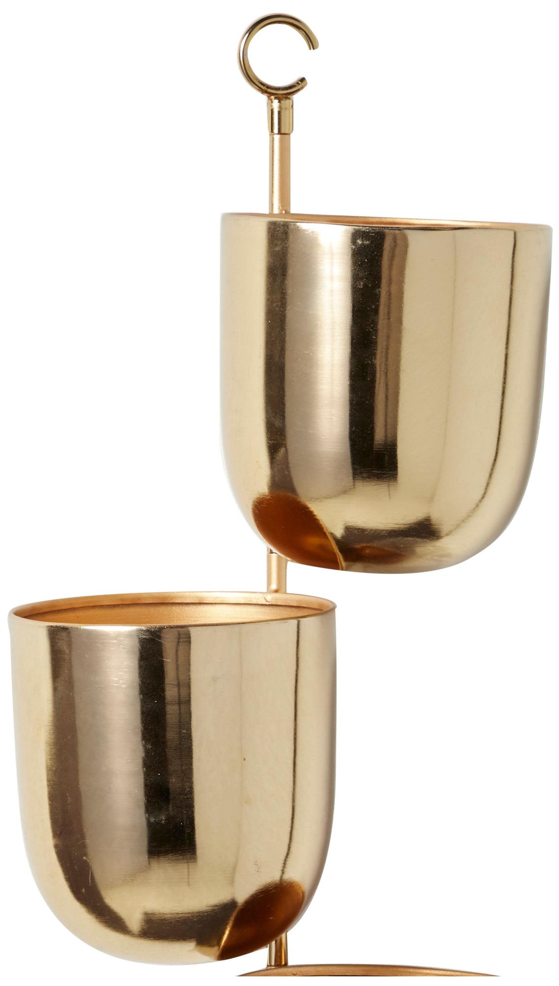 Image 3 Gold Metal Contemporary Wall Planter, 12" x 12" x 25" more views