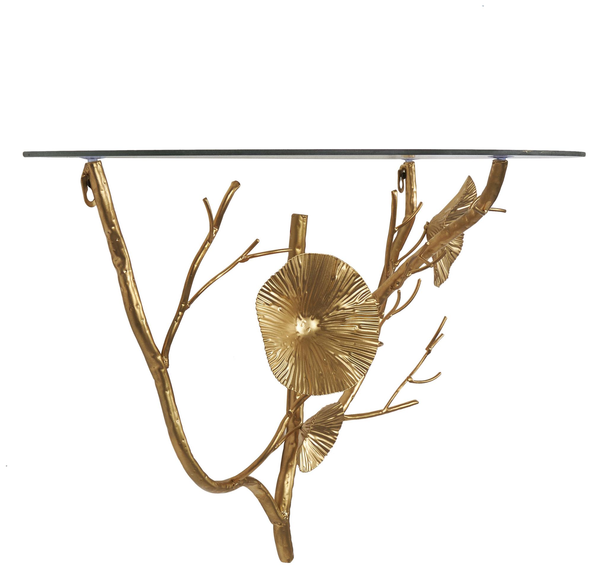 Image 5 Gold Metal Contemporary Wall Shelf, 24" x 12" x 16" more views
