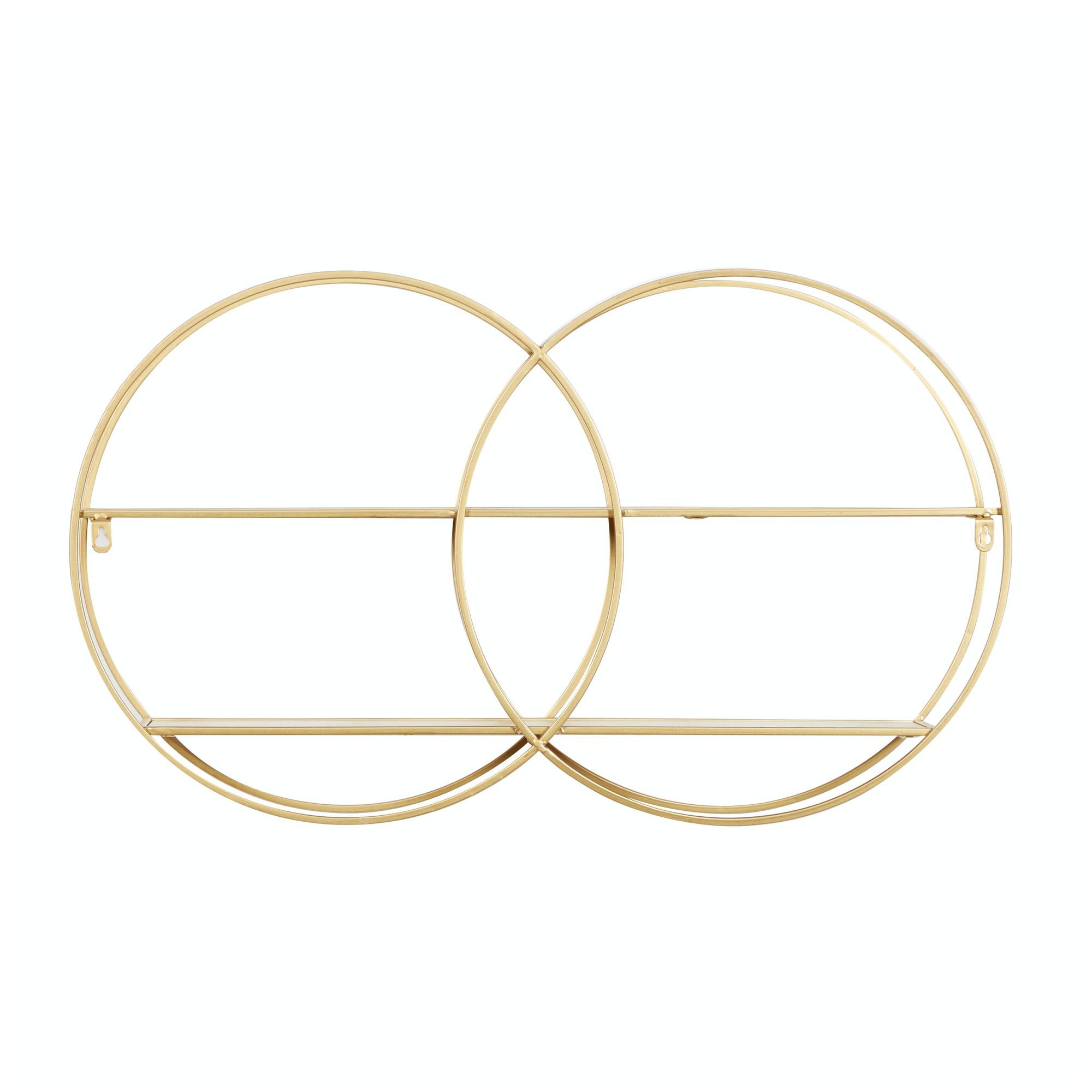 Image 5 Gold Metal Contemporary Wall Shelf, 30" x 6" x 18" more views