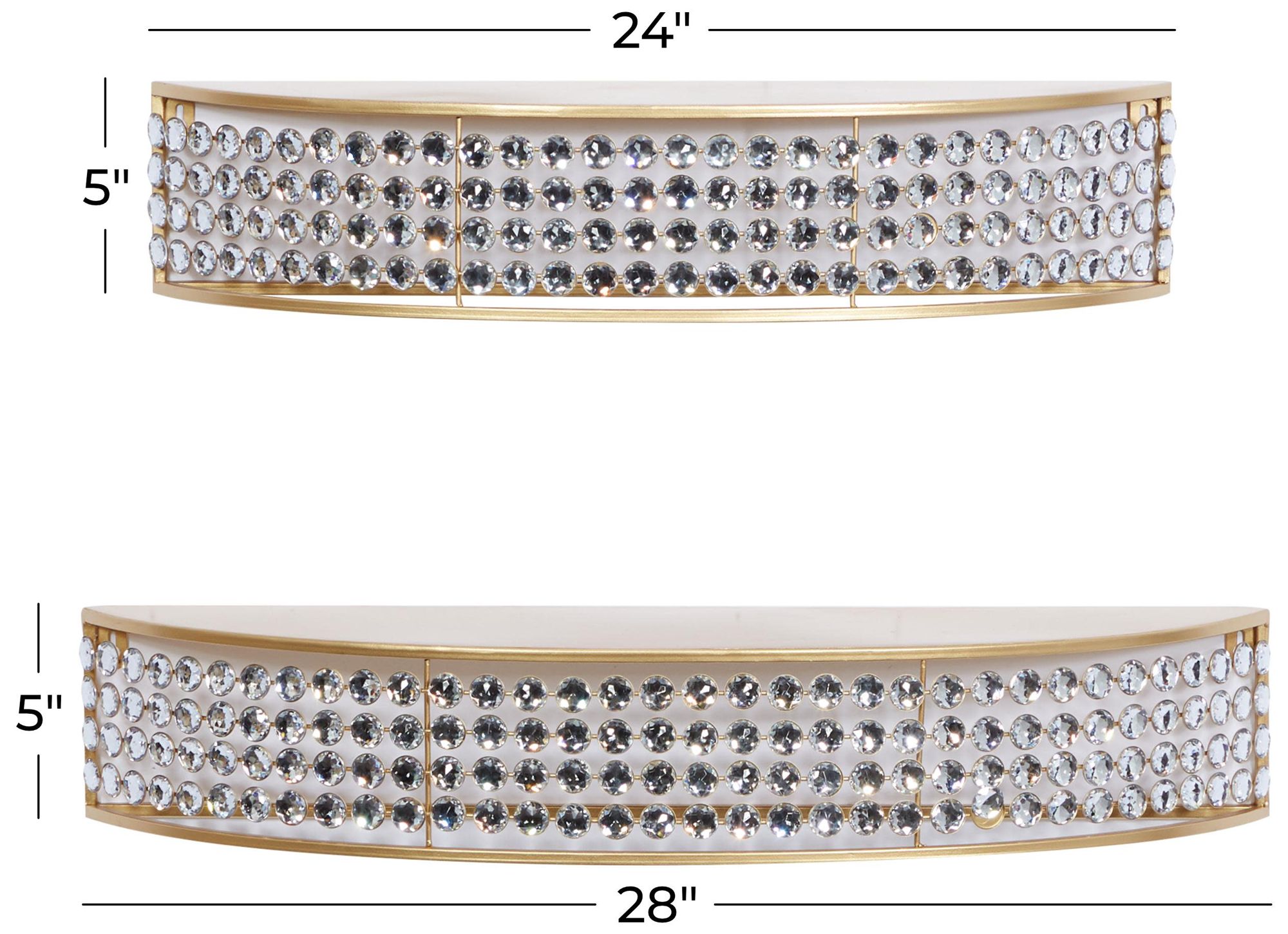 Image 7 Gold Metal Contemporary Wall Shelf, S/2 5", 5"H more views