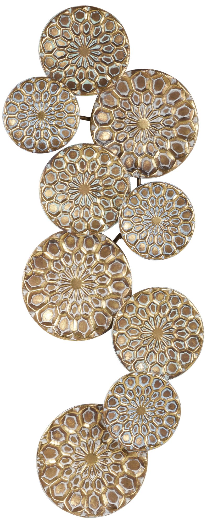 Image 2 Gold Metal Eclectic Wall Decor, 19" x 3" x 50"