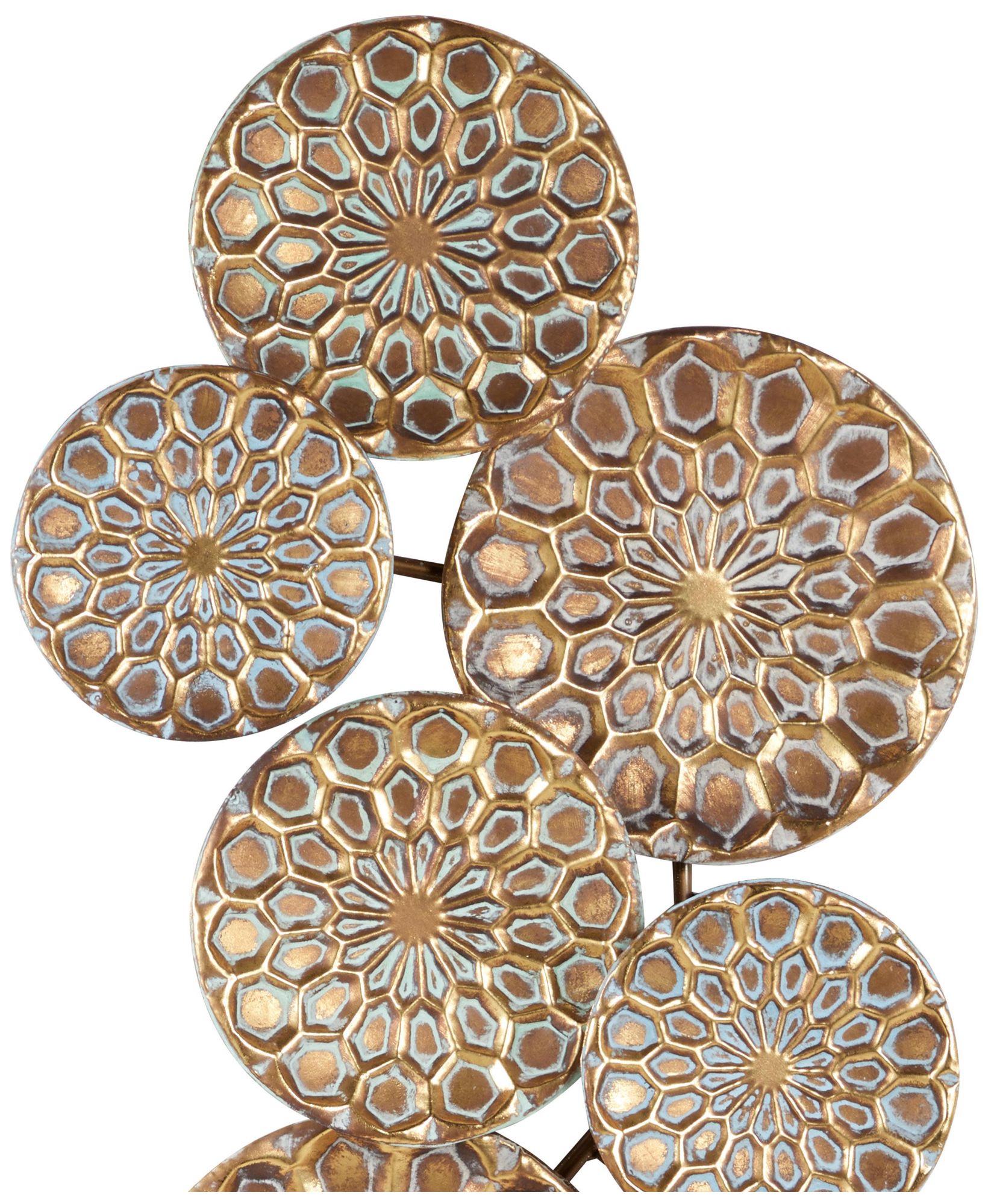 Image 3 Gold Metal Eclectic Wall Decor, 19" x 3" x 50" more views