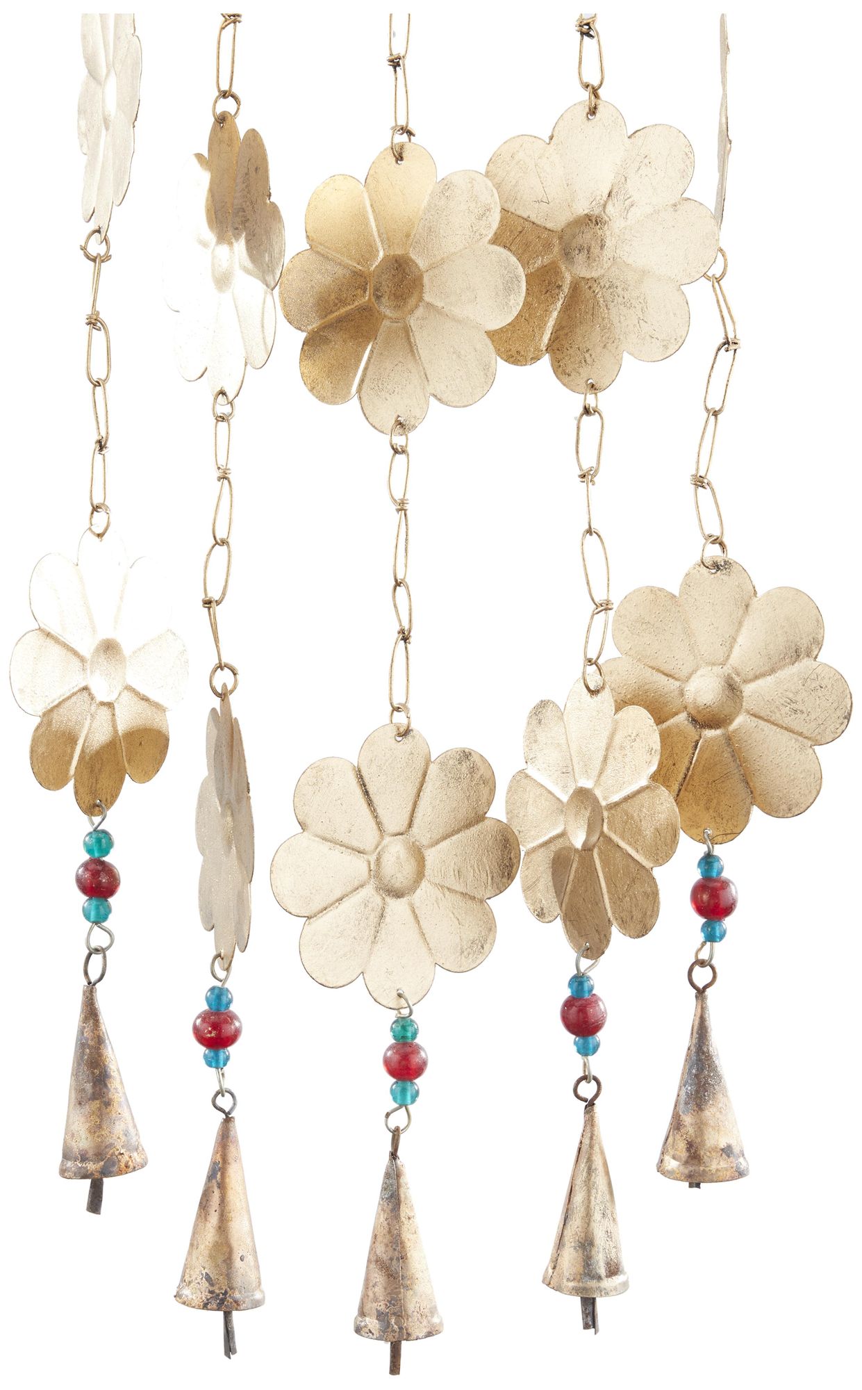 Image 3 Gold Metal Eclectic Windchime, 10" x 2" x 38" more views