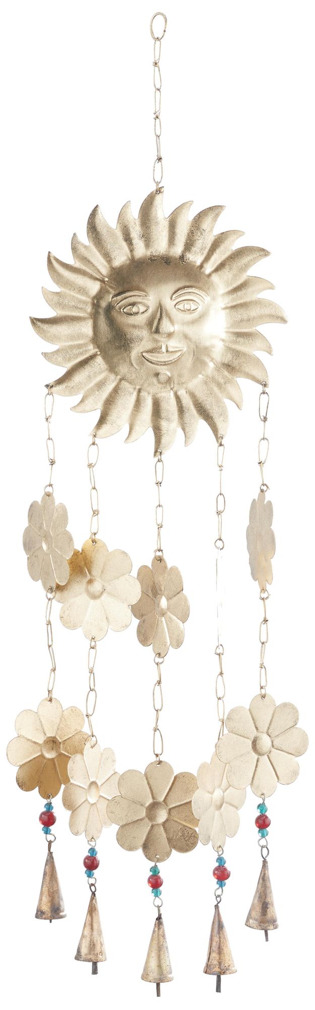 Image 5 Gold Metal Eclectic Windchime, 10" x 2" x 38" more views
