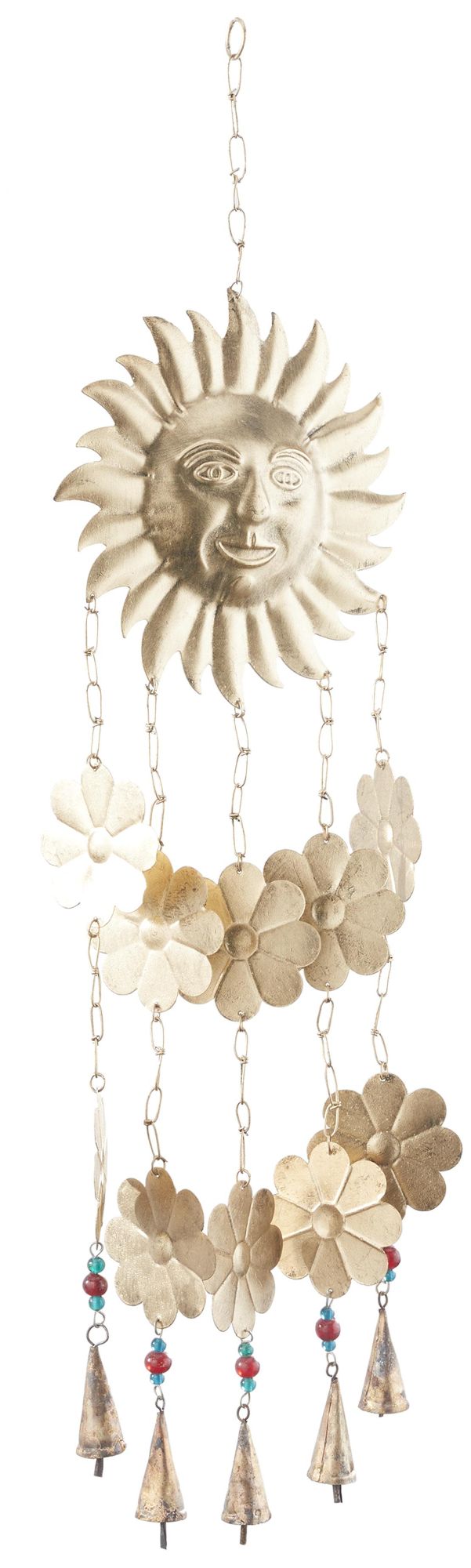 Image 6 Gold Metal Eclectic Windchime, 10" x 2" x 38" more views