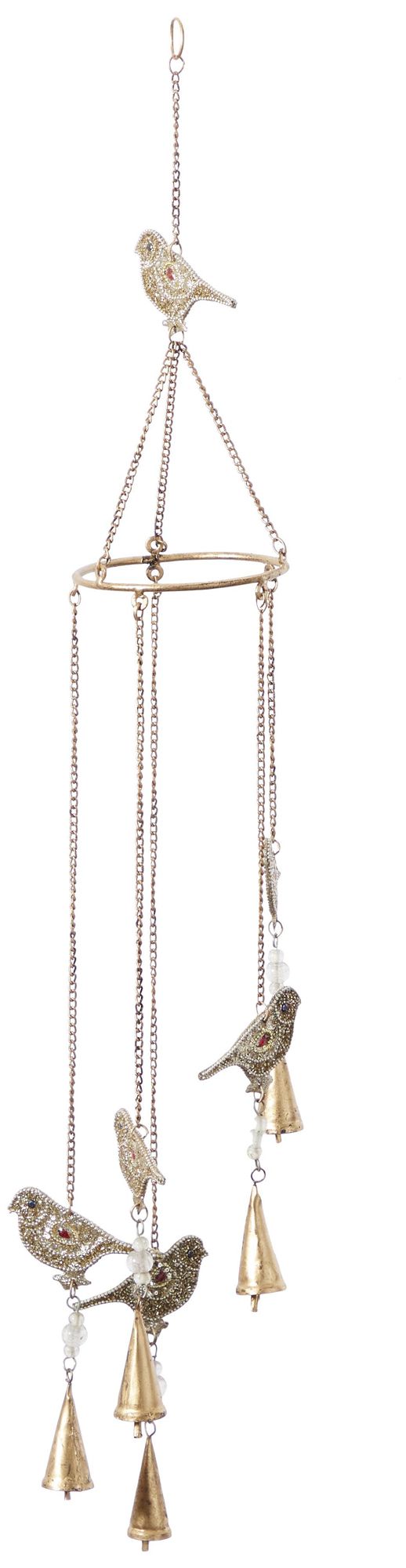 Image 5 Gold Metal Eclectic Windchime, 5" x 5" x 38" more views