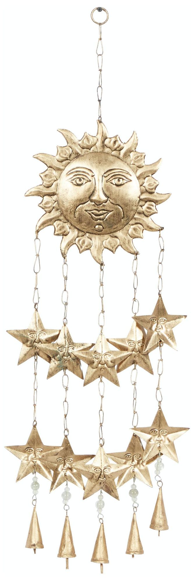 Image 2 Gold Metal Eclectic Windchime, 9" x 1" x 35"