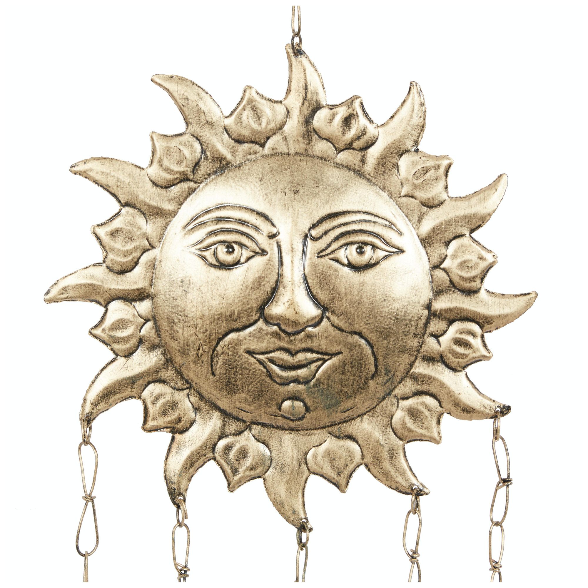 Image 3 Gold Metal Eclectic Windchime, 9" x 1" x 35" more views