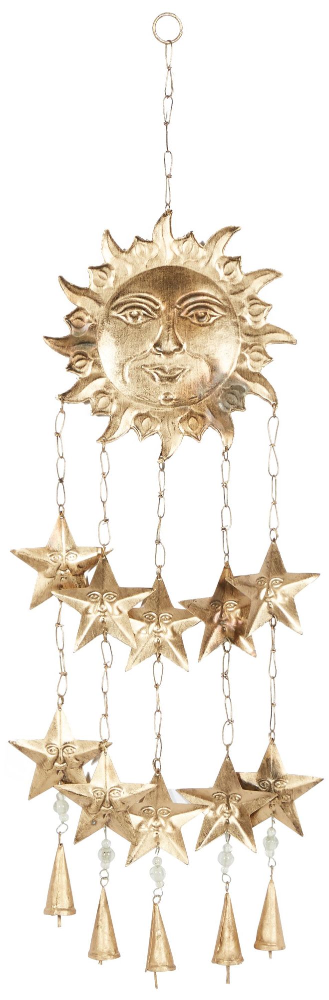 Image 5 Gold Metal Eclectic Windchime, 9" x 1" x 35" more views