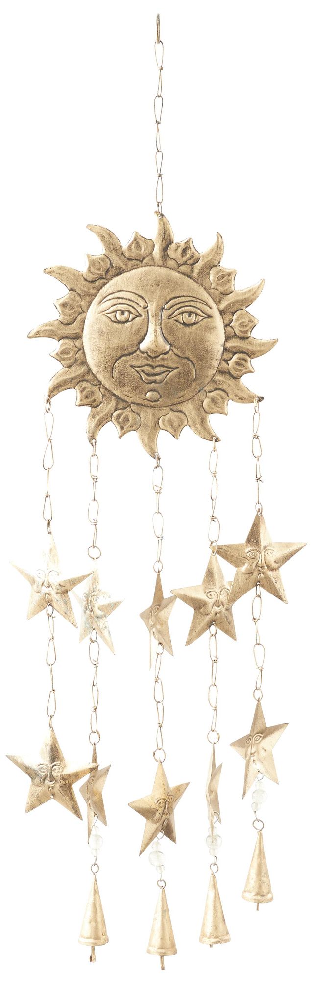 Image 6 Gold Metal Eclectic Windchime, 9" x 1" x 35" more views