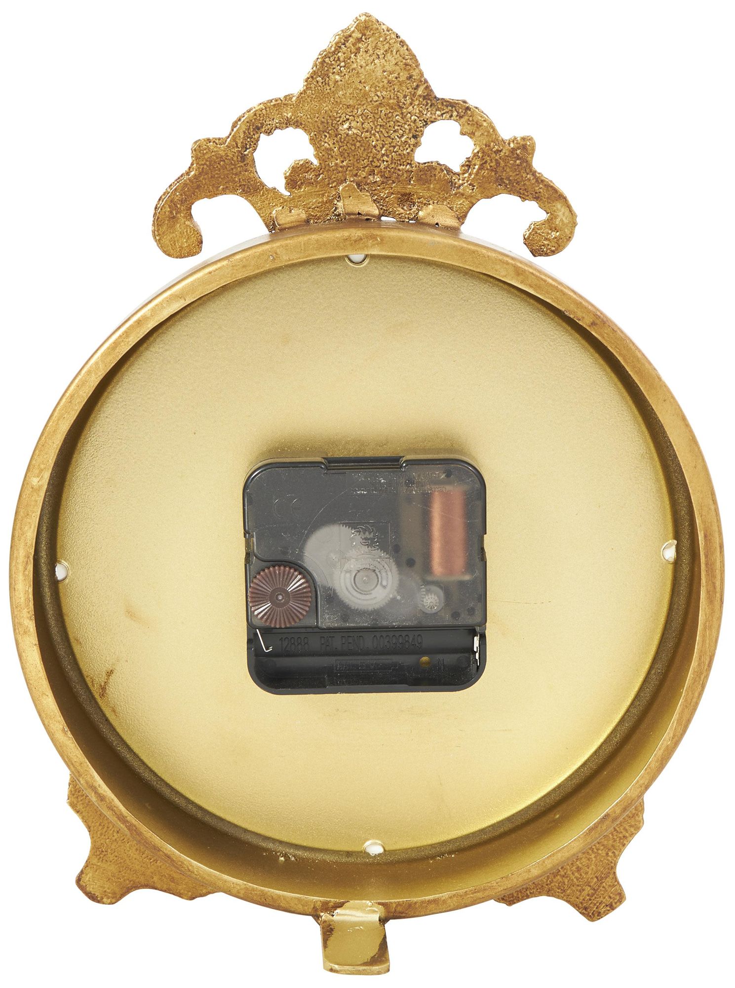 Image 5 Gold Metal French Country Clock, 6" x 2" x 9" more views