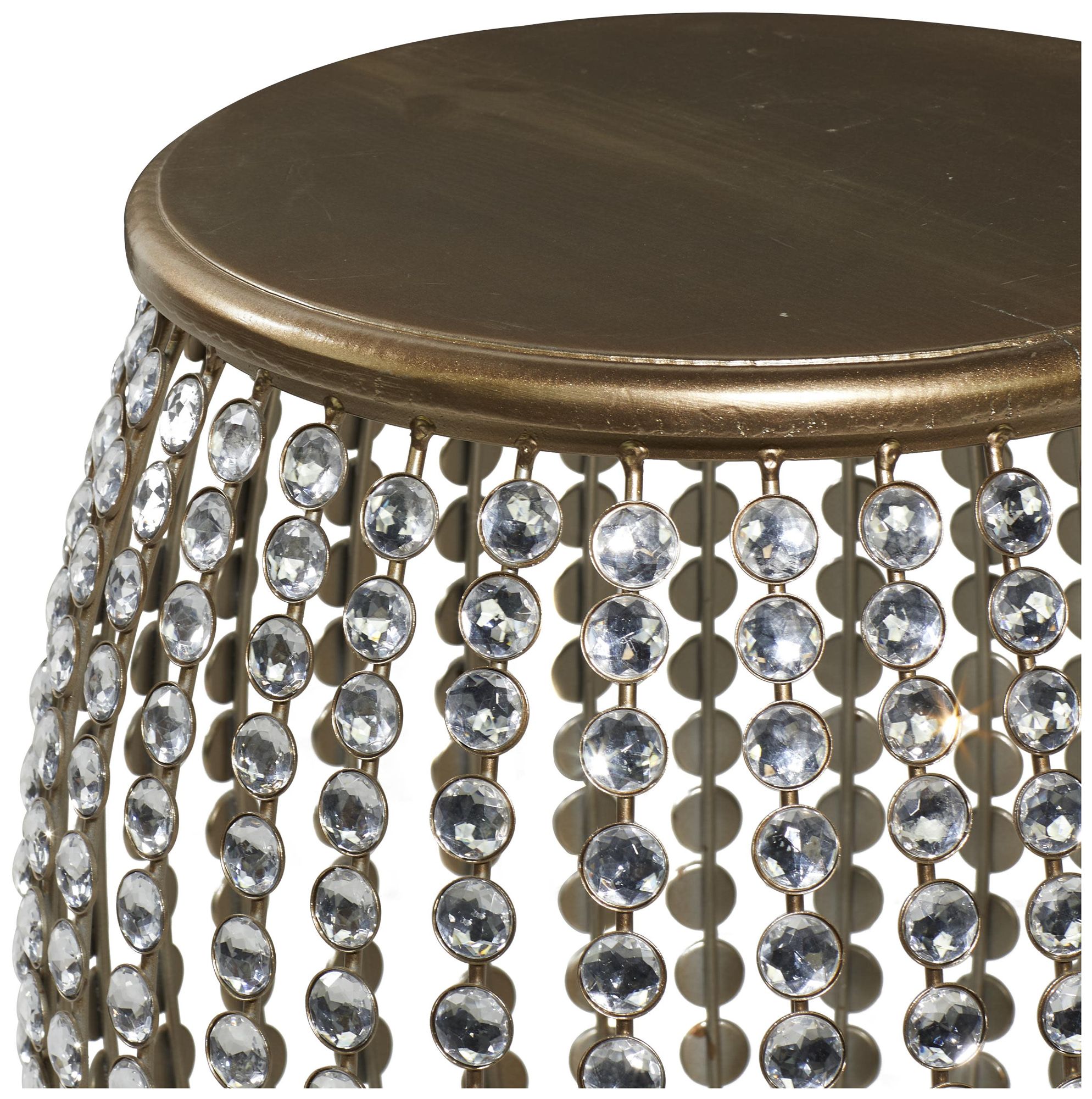 Image 3 Gold Metal Glam Accent Table, 16" x 16" x 19" more views