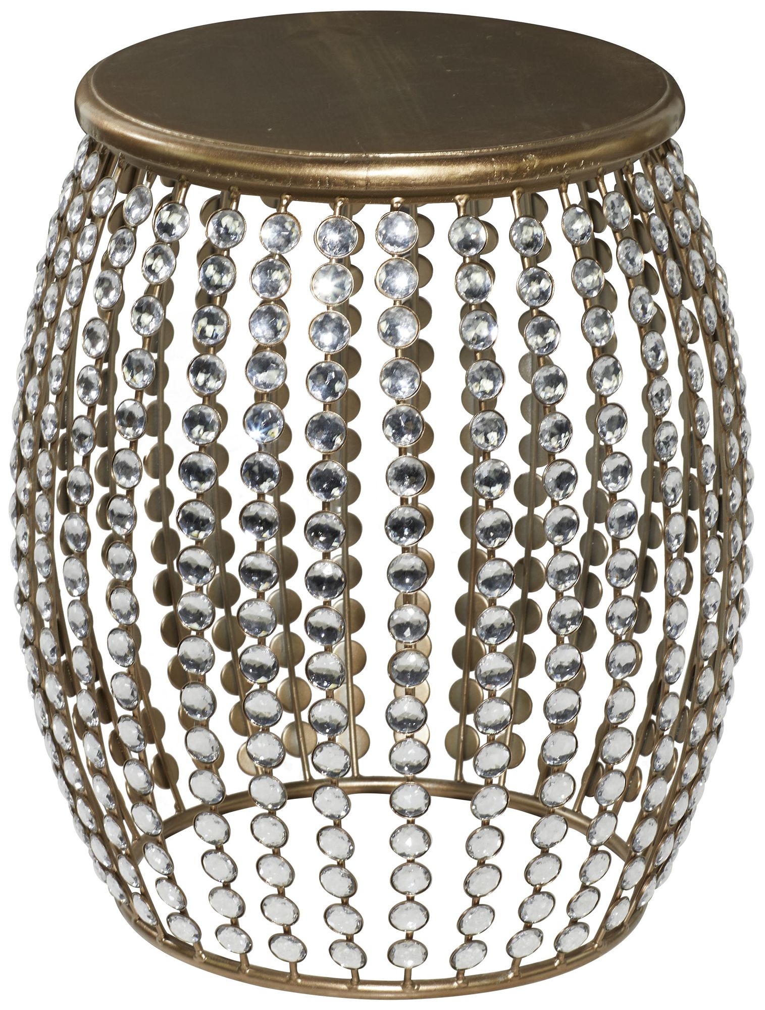 Image 5 Gold Metal Glam Accent Table, 16" x 16" x 19" more views