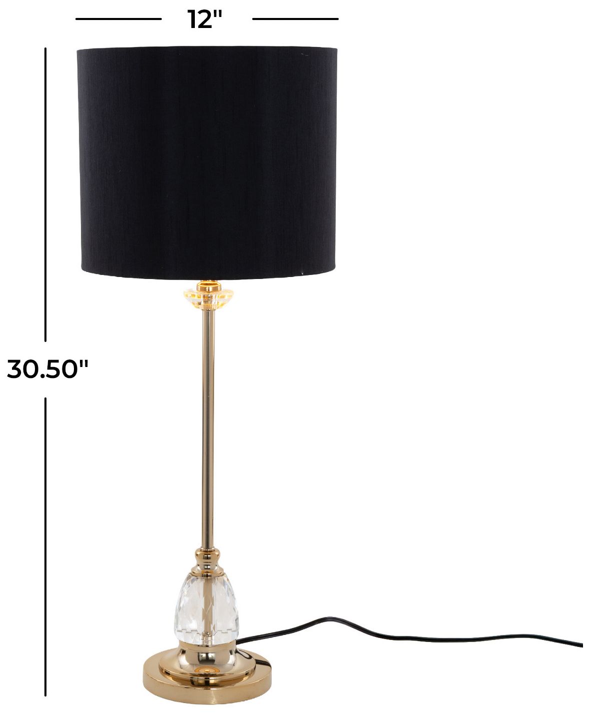 Image 7 Gold Metal Glam Buffet Lamp, 12" x 12" x 31" more views