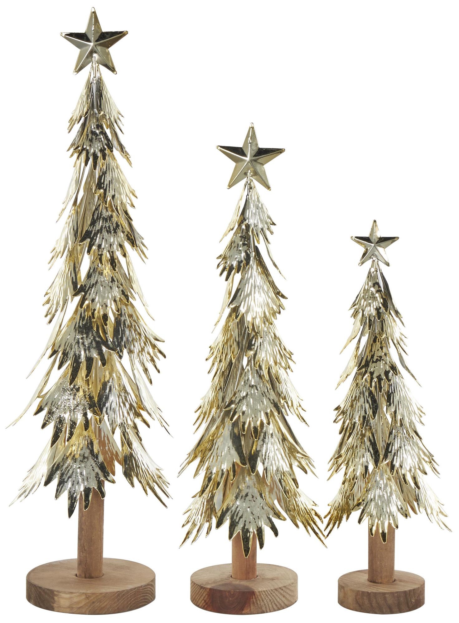 Image 5 Gold Metal Glam Christmas Sculpture, S/3 21", 17", 14"H more views