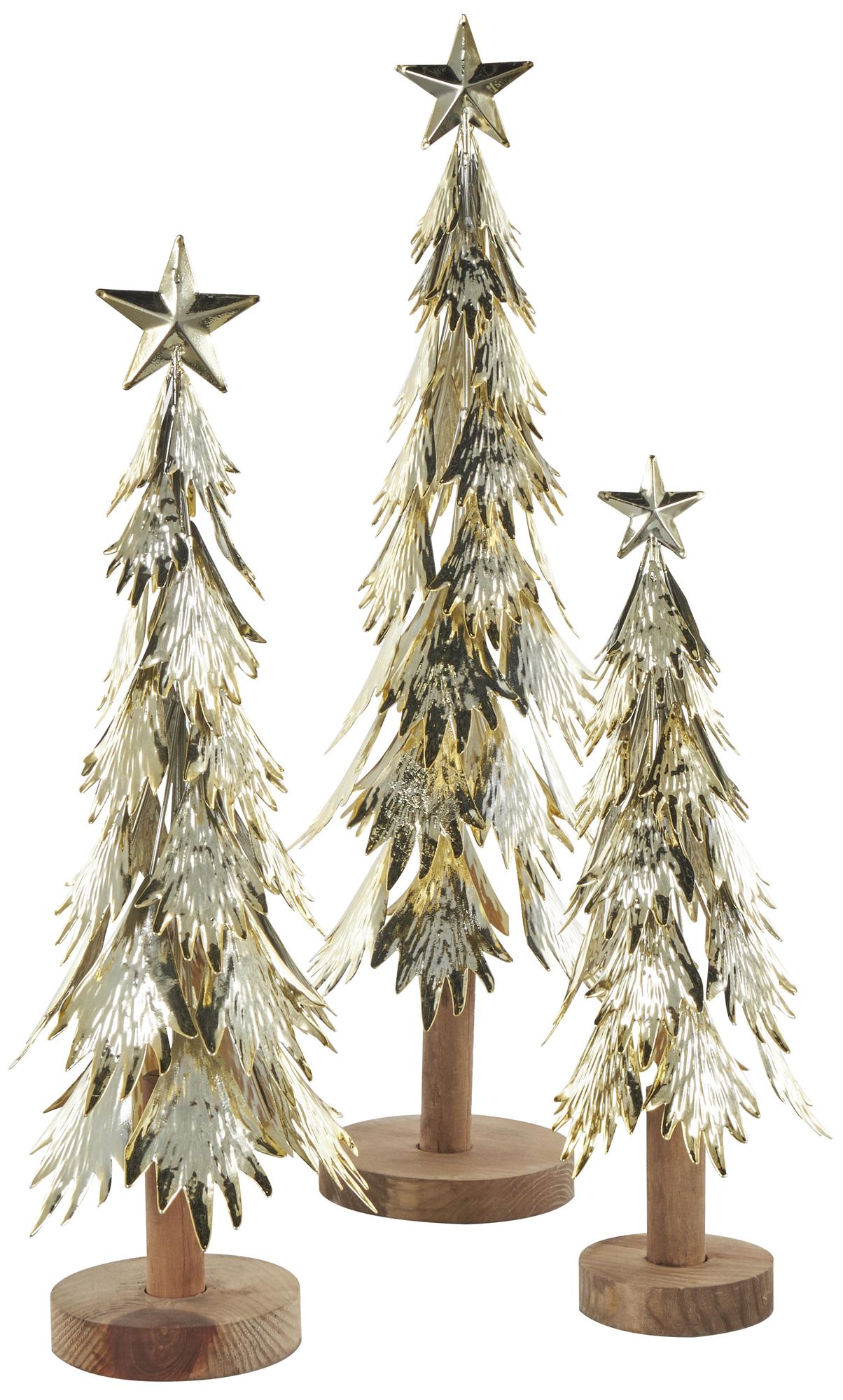 Image 6 Gold Metal Glam Christmas Sculpture, S/3 21", 17", 14"H more views