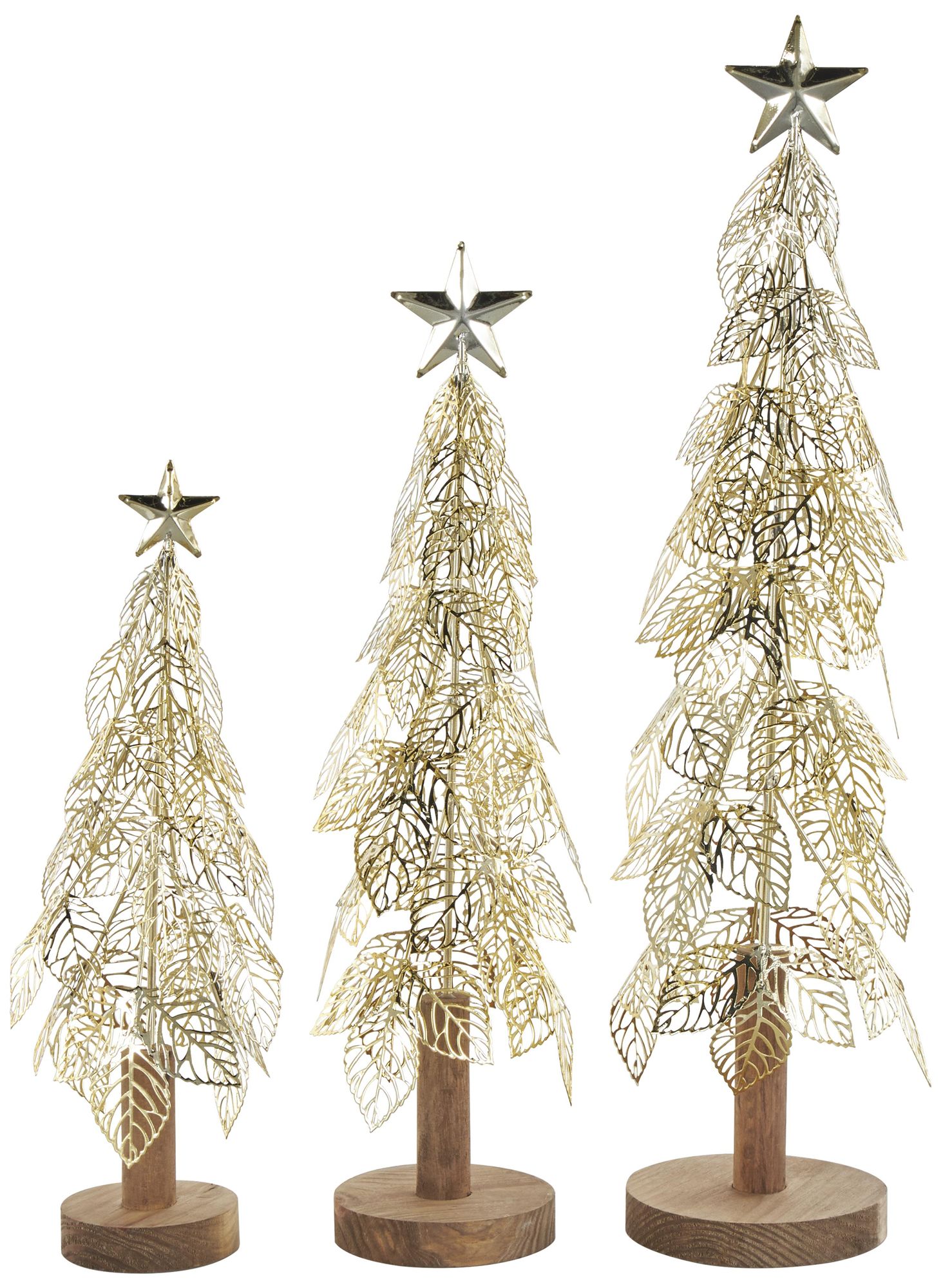Image 2 Gold Metal Glam Christmas Sculpture, S/3 22", 18", 14"H