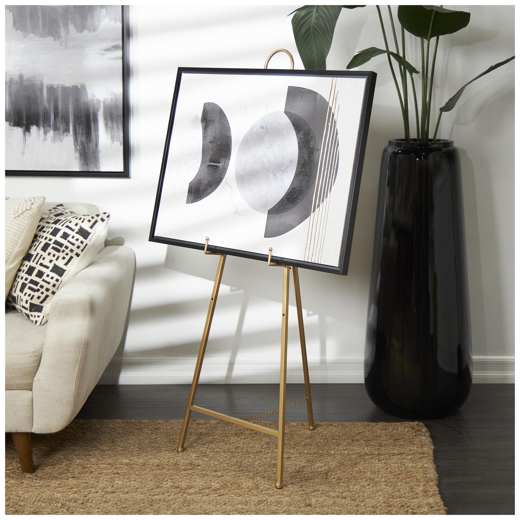 Image 4 Gold Metal Glam Easel, 18" x 18" x 52" more views