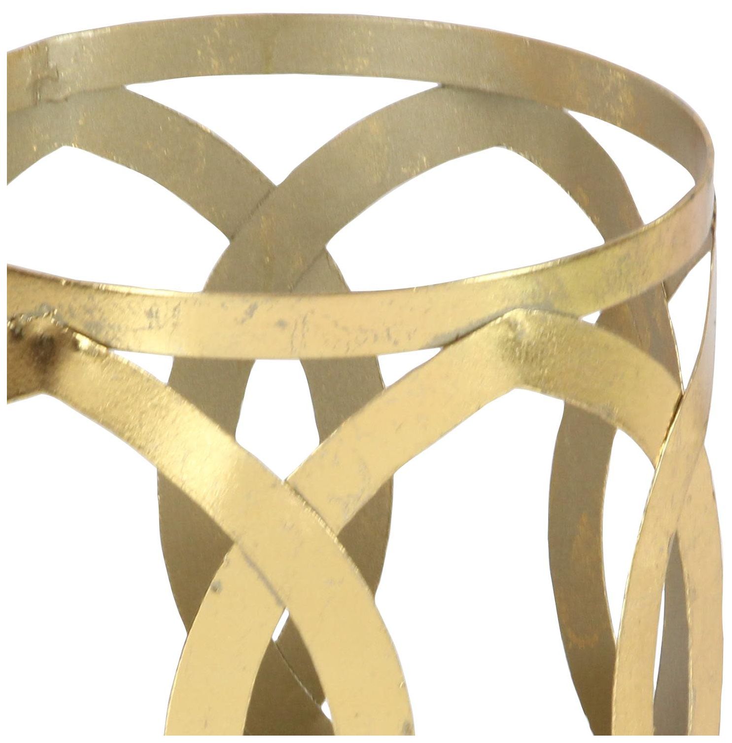 Image 3 Gold Metal Glam Hurricane Lamp, 6" x 6" x 8" more views