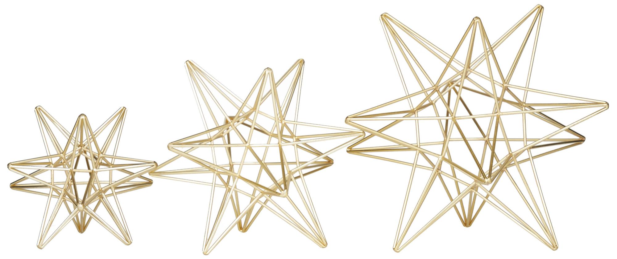 Image 4 Gold Metal Glam Sculpture, S/3 12", 9", 7"H more views