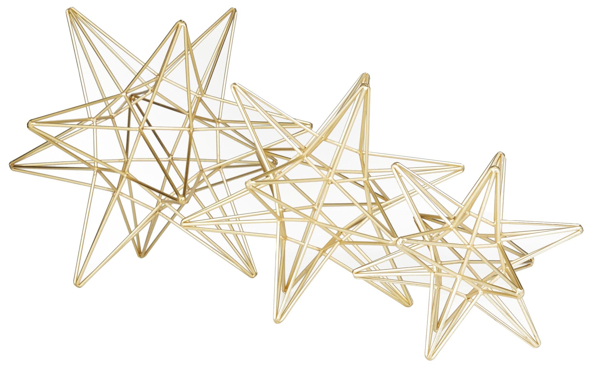 Image 5 Gold Metal Glam Sculpture, S/3 12", 9", 7"H more views