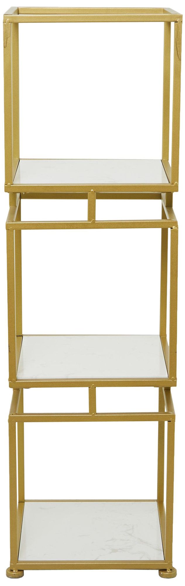 Image 2 Gold Metal Glam Shelving Unit, 12" x 12" x 39"
