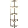 Gold Metal Glam Shelving Unit, 14" x 14" x 62"
