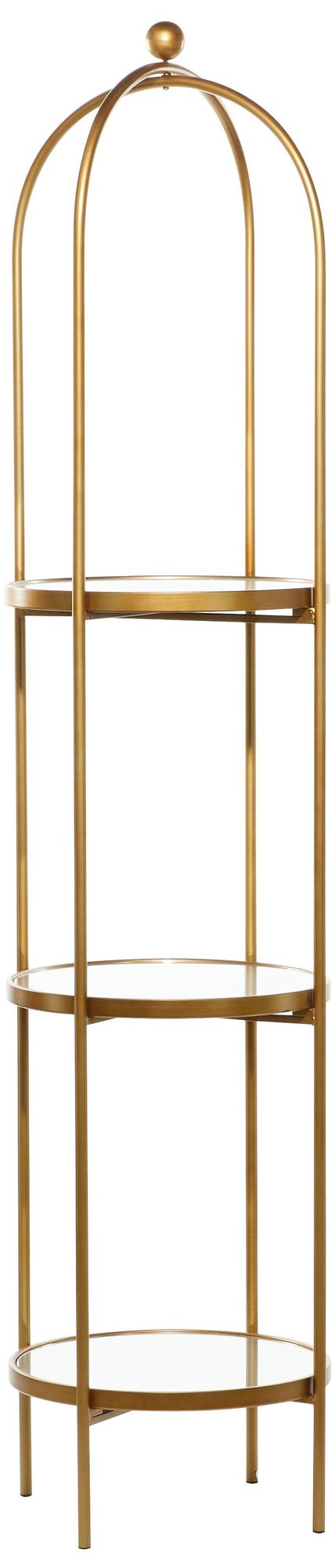 Image 6 Gold Metal Glam Shelving Unit, 18" x 18" x 73" more views