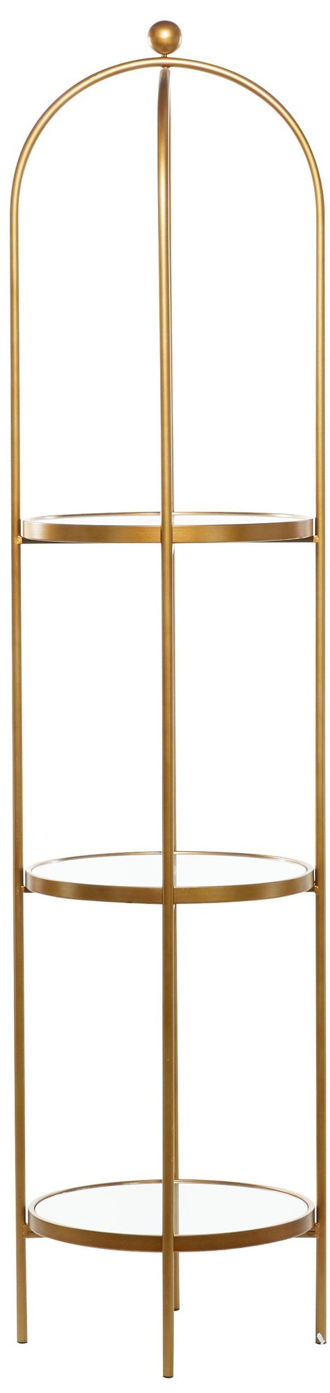 Gold Metal Glam Shelving Unit, 18" x 18" x 73"