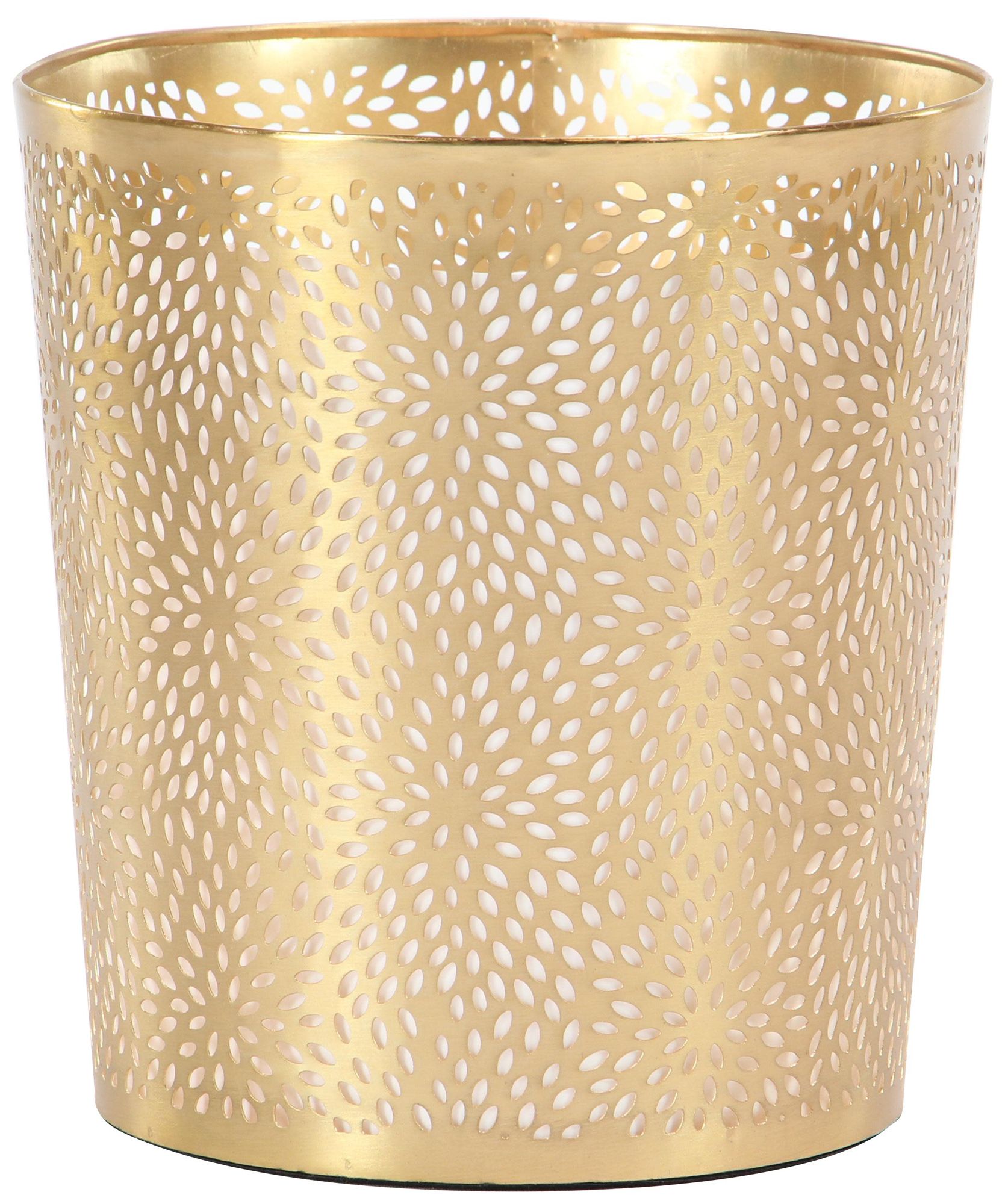 Image 2 Gold Metal Glam Small Waste Bin, 9" x 9" x 10"
