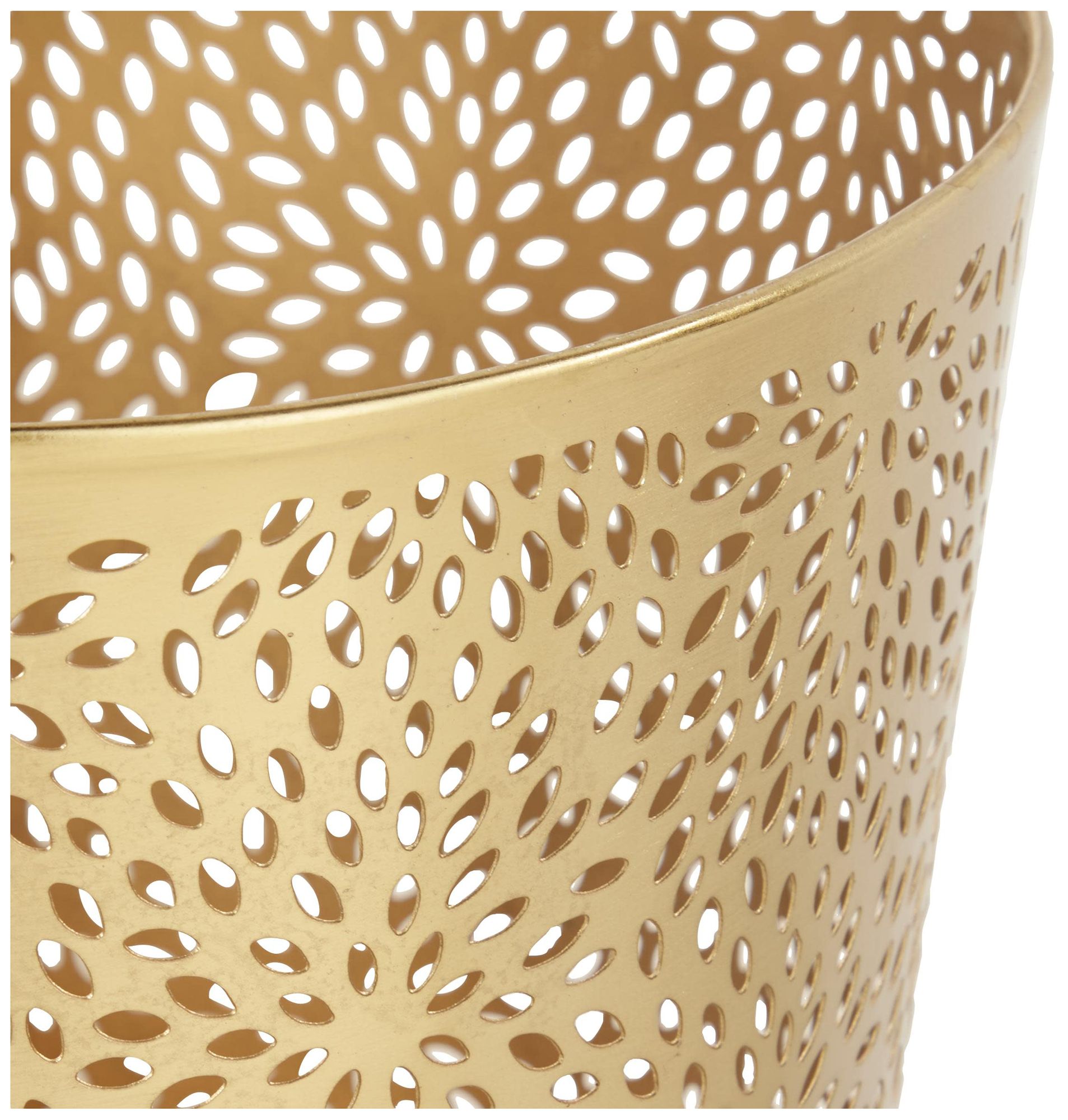 Image 3 Gold Metal Glam Small Waste Bin, 9" x 9" x 10" more views