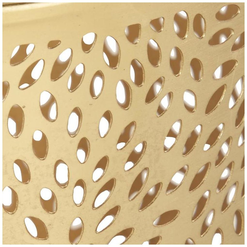 Image 6 Gold Metal Glam Small Waste Bin, 9" x 9" x 10" more views