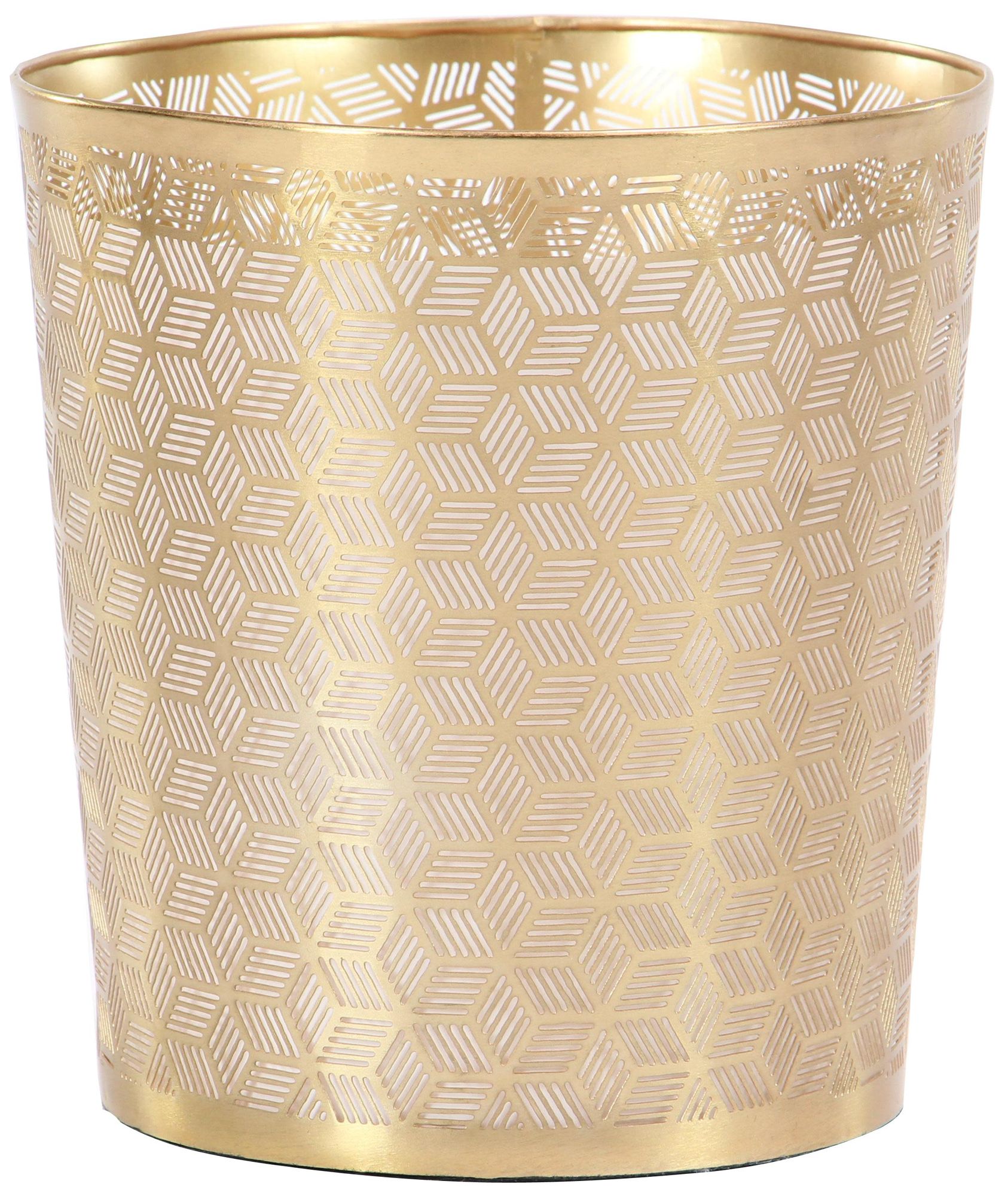 Image 2 Gold Metal Glam Small Waste Bin, 9" x 9" x 10"
