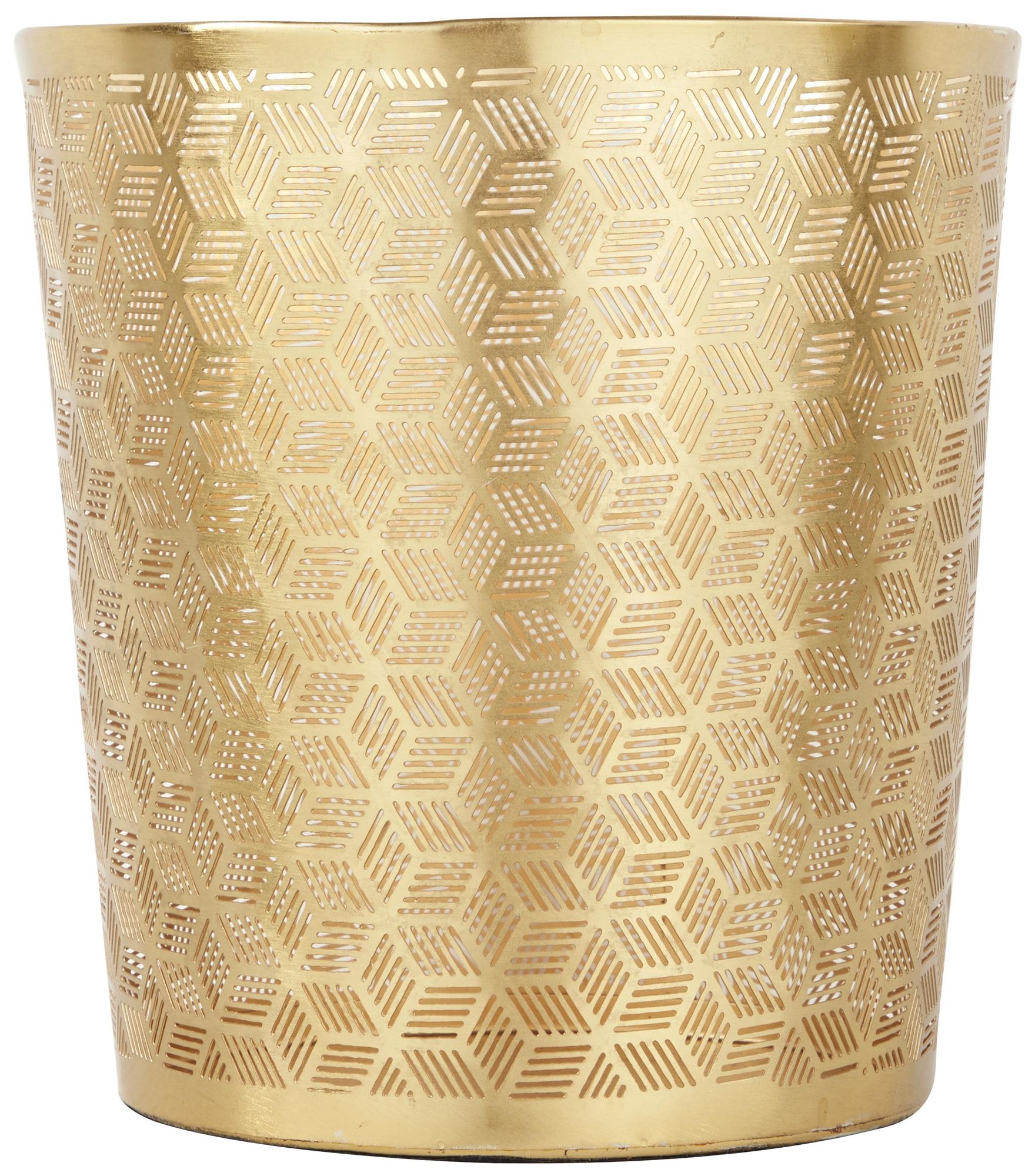 Image 4 Gold Metal Glam Small Waste Bin, 9" x 9" x 10" more views