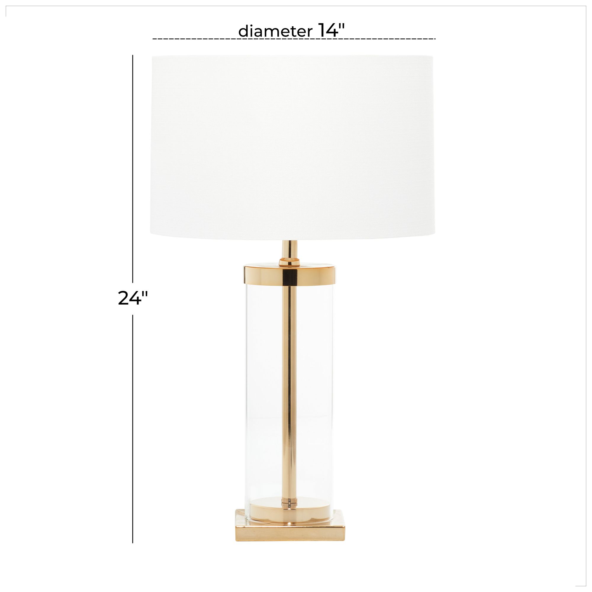 Image 7 Gold Metal Glam Table Lamp, 14" x 14" x 24" more views