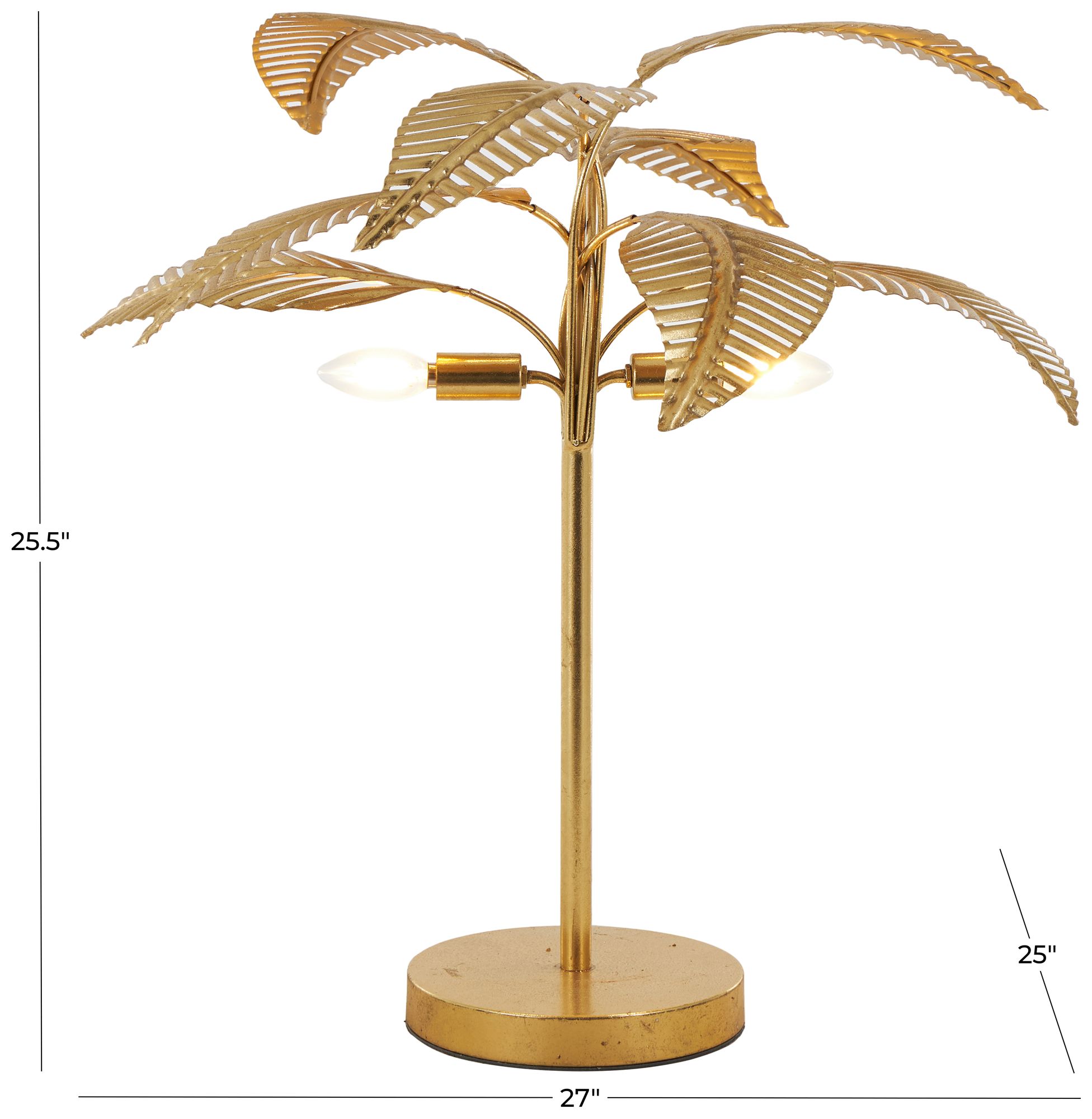 Image 7 Gold Metal Glam Table Lamp, 27" x 25" x 26" more views