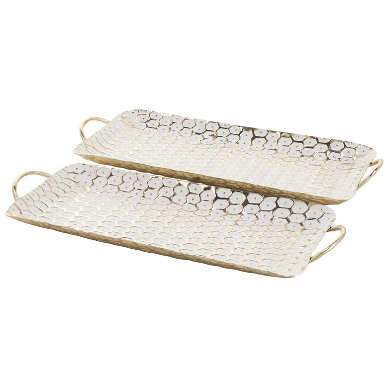 Image 1 Gold Metal Glam Tray, S/2 19", 19"W