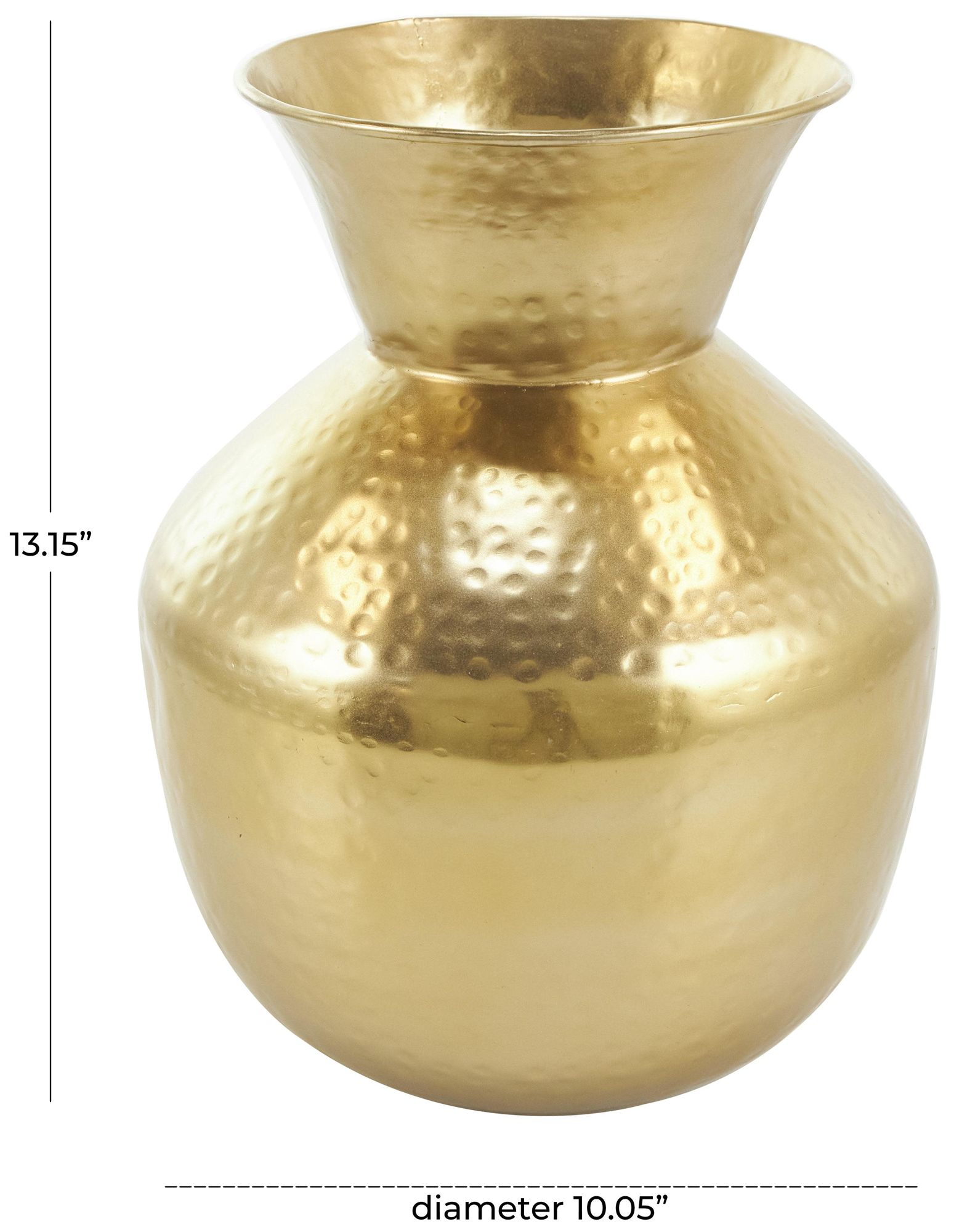 Image 7 Gold Metal Glam Vase, 10" x 10" x 13" more views