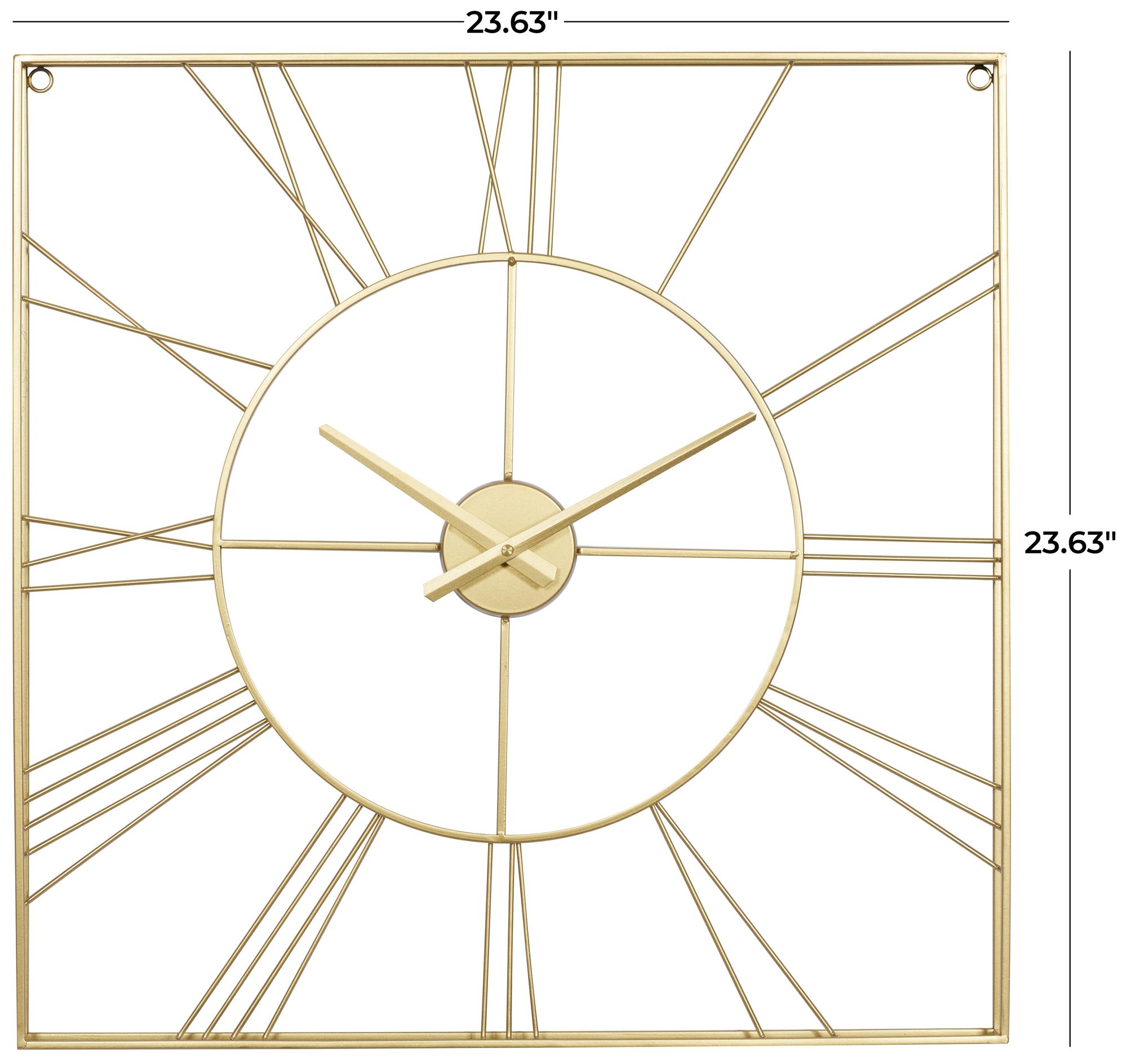 Image 7 Gold Metal Glam Wall Clock, 24" x 2" x 24" more views