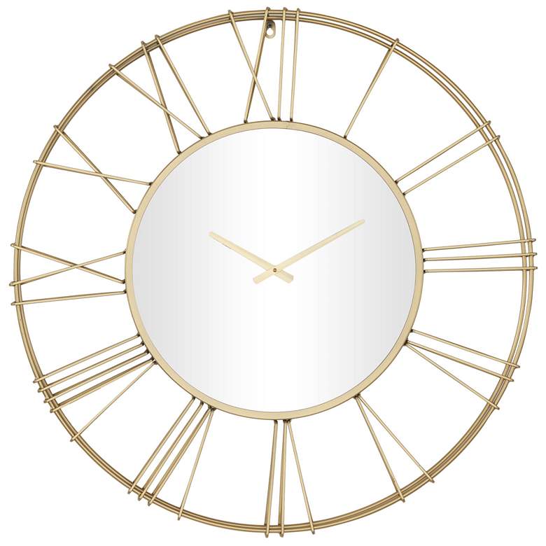 Image 1 Gold Metal Glam Wall Clock, 30" x 2" x 30"