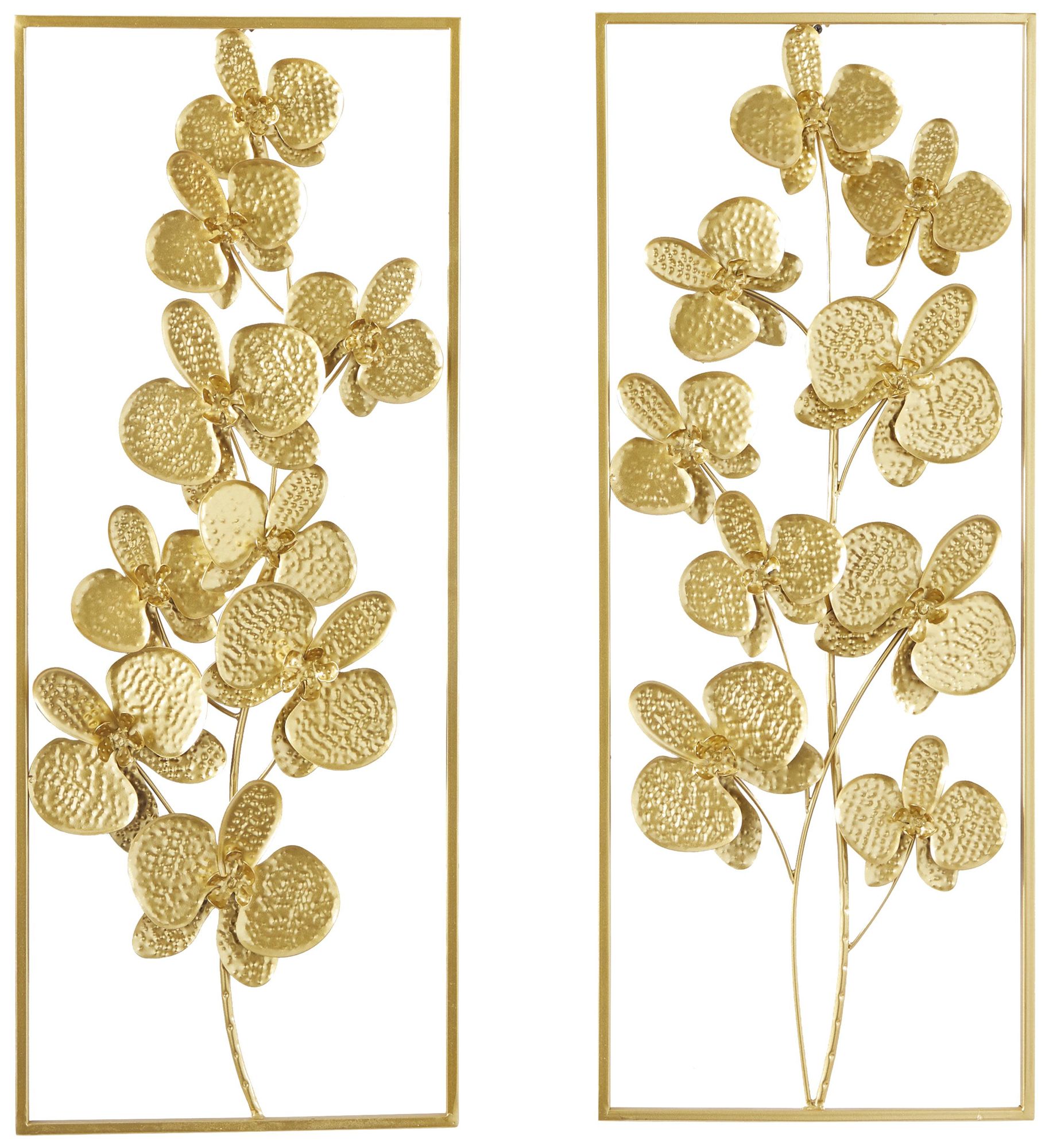Image 2 Gold Metal Glam Wall Decor, S/2 14"W, 36"H