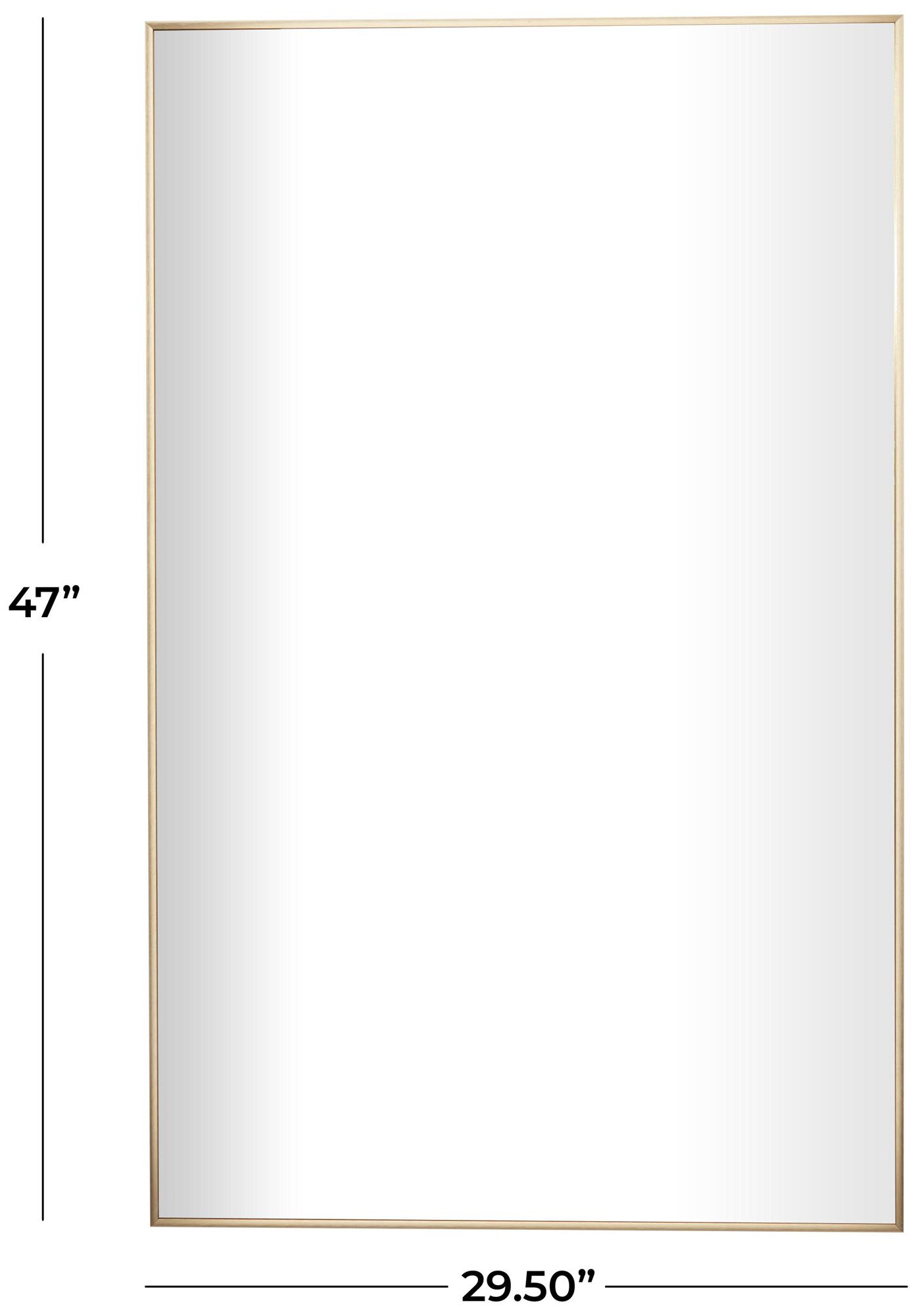 Image 6 Gold Metal Glam Wall Mirror, 30" x 1" x 47" more views