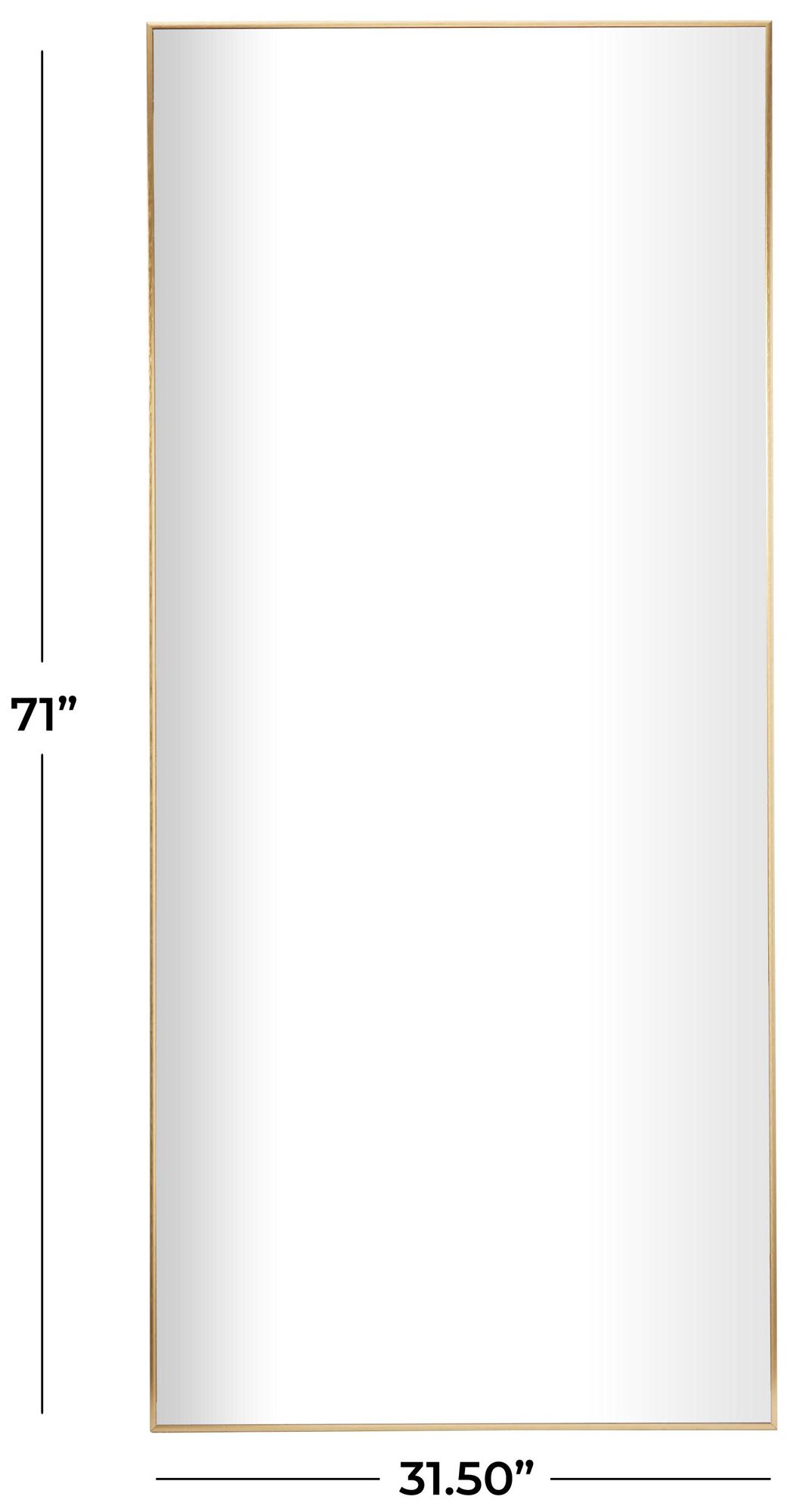 Image 6 Gold Metal Glam Wall Mirror, 32" x 1" x 71" more views